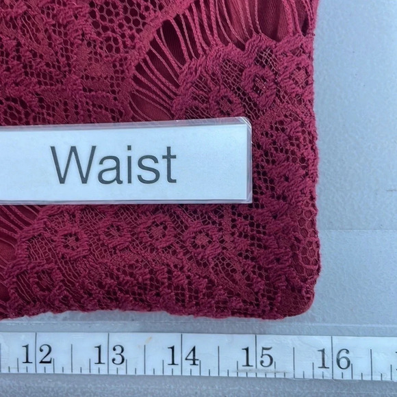 Intimately Free People Lace Midi Dress Sheath Sleeveless Maroon Red Size Medium - Picture 13 of 16